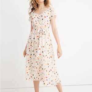 Madewell Tie-waist Midi Dress in Terrazzo - size 0